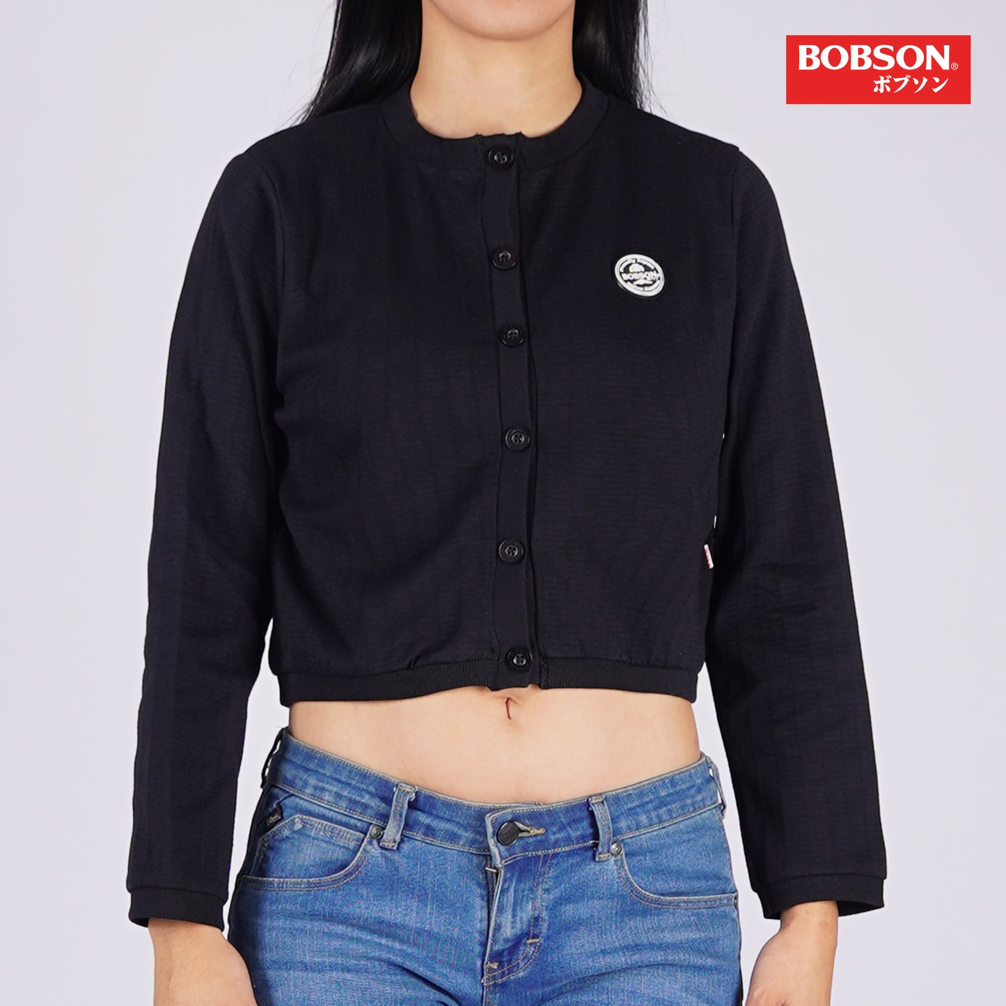 Bobson Japanese Ladies Basic Jacket Crop Fit 161582-U (Black)