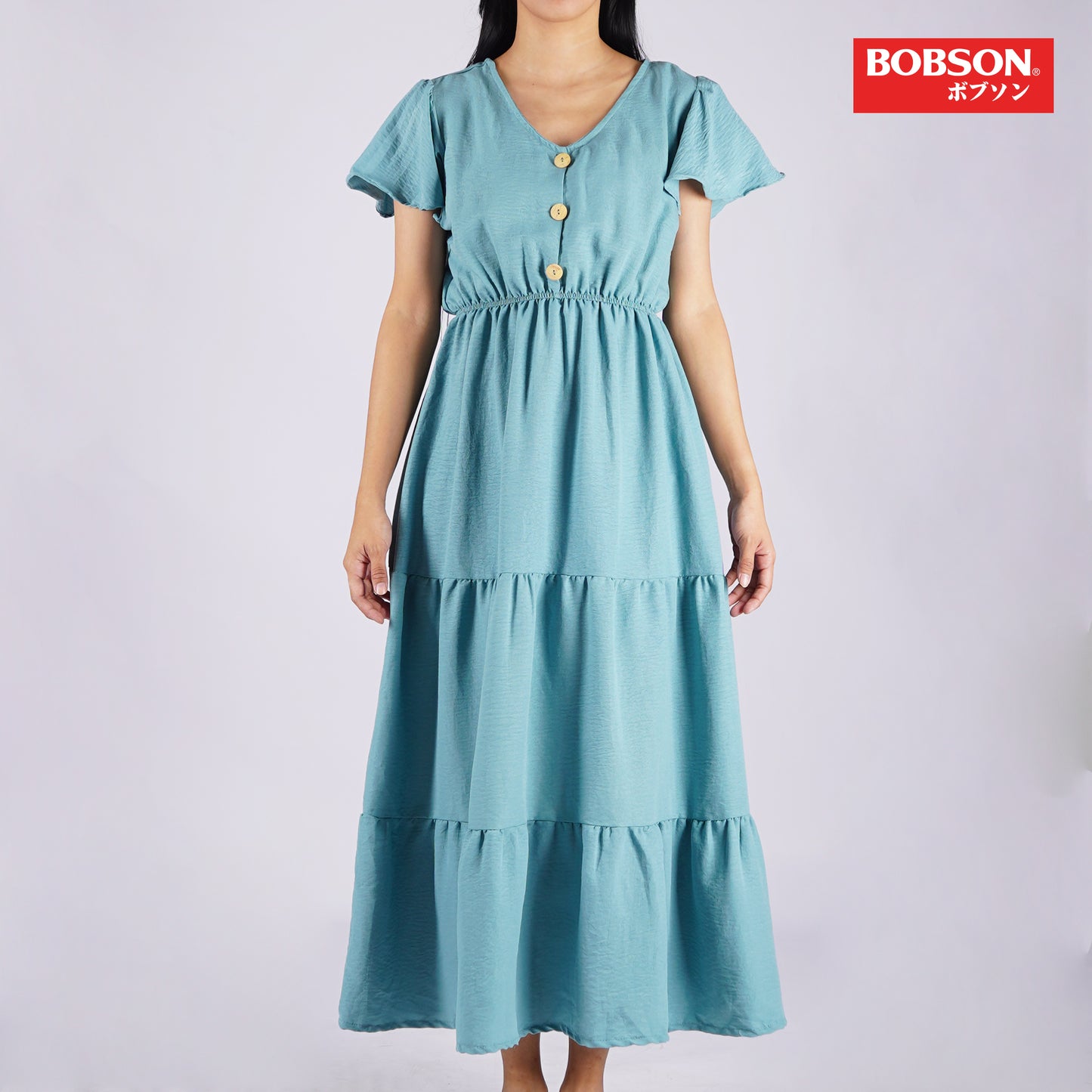 Bobson Japanese Ladies Basic Dress Regular Fit 156517 (Light Blue)