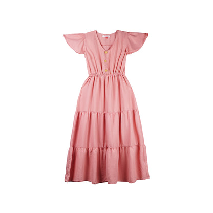 Bobson Japanese Ladies Basic Dress Regular Fit 156517 (Pink)