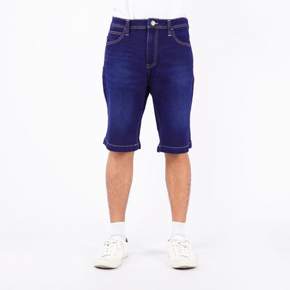 Stylistic Mr. Lee Men's Basic Denim Tapered Short Mid Waist 163366 (Dark Shade)