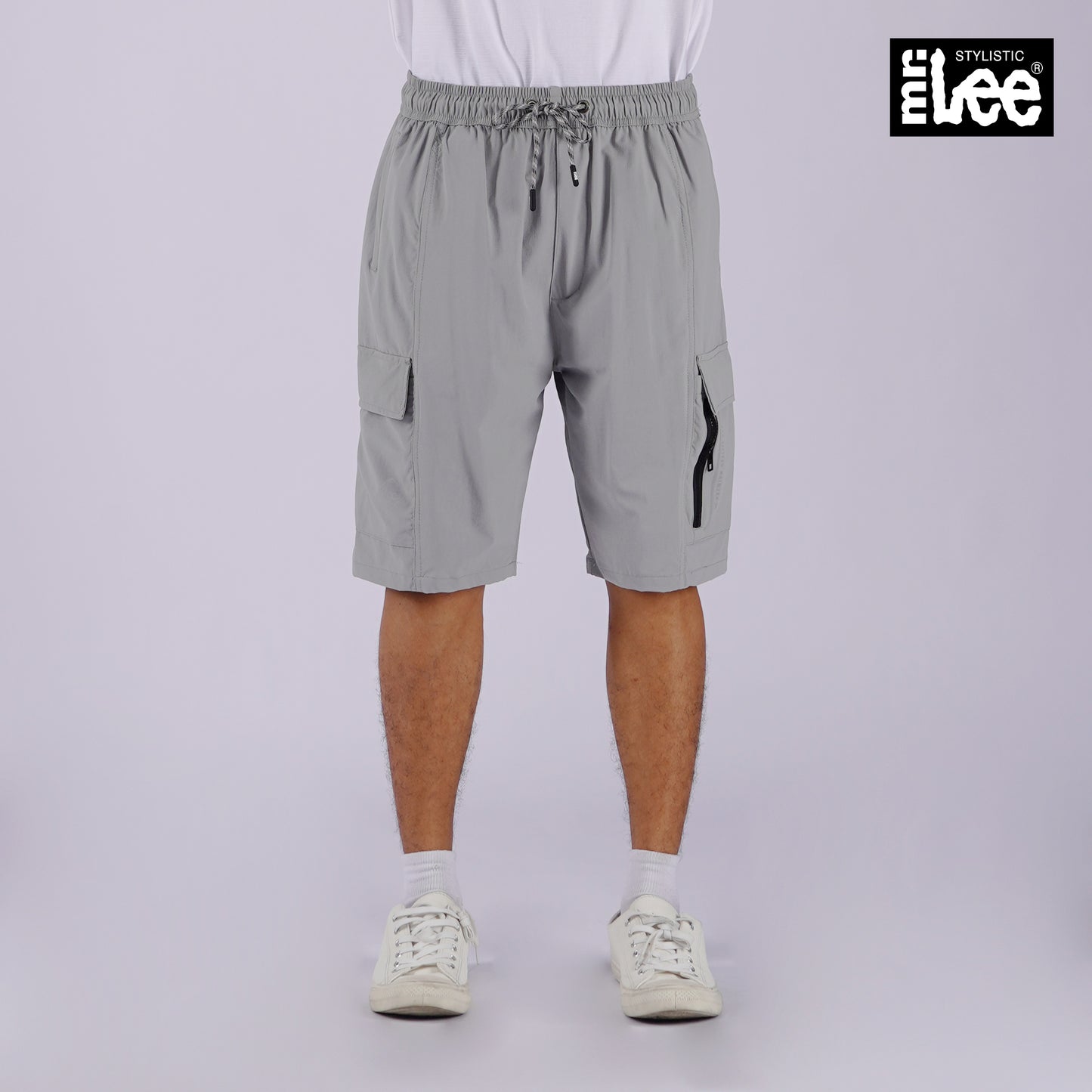 Stylistic Mr. Lee Men's Basic Non-Denim Jogger Short Mid Waist 145287 (Gray)