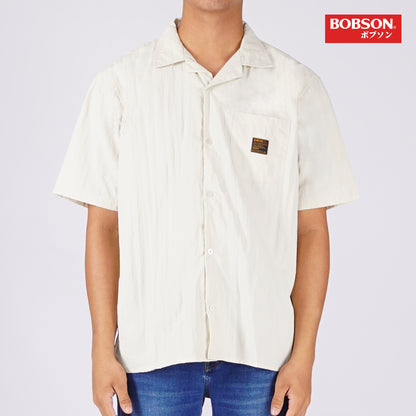 Bobson Japanese Men's Basic Woven Shirt Boxy Fit 159614 (Beige)