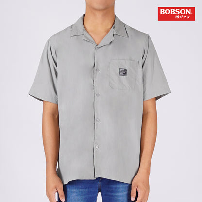 Bobson Japanese Men's Basic Woven Shirt Boxy Fit 159614 (Gray)