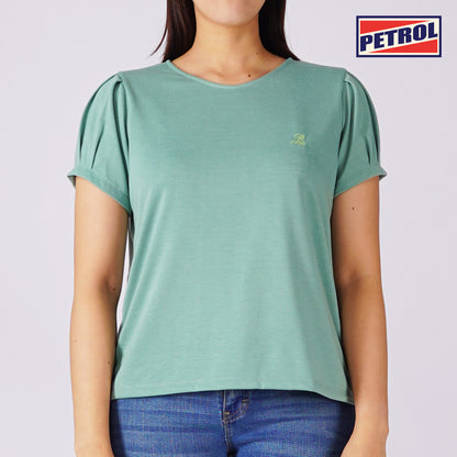 Petrol Ladies Basic Tees Boxy Fitting CVC Jersey Fabric 155891-U (Green)