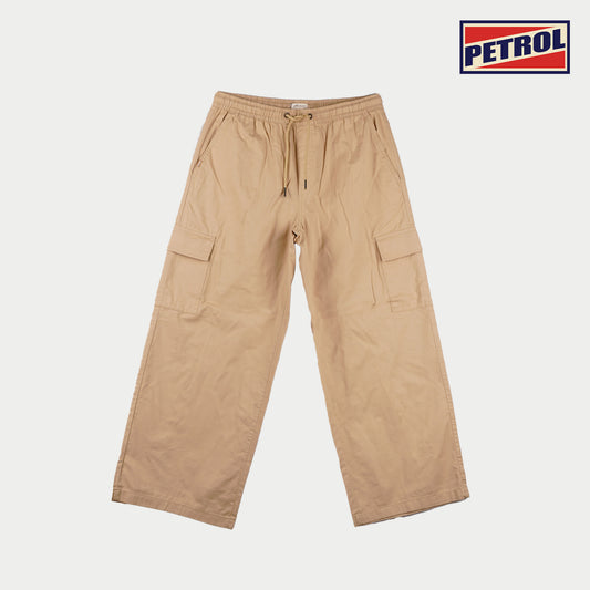 Petrol Ladies Basic Non-Denim Cargo Pants Mid-Rise Rinse Wash Fabric 145948 (Beige)