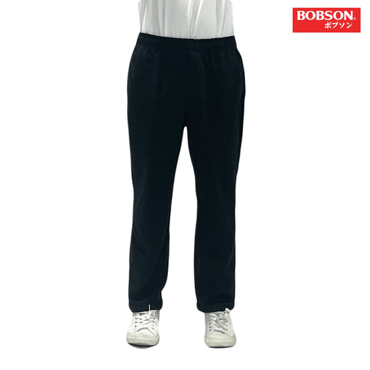 Bobson Japanese Men's Basic Non-Denim Jogger Pants Mid Waist 174260-U (Black)