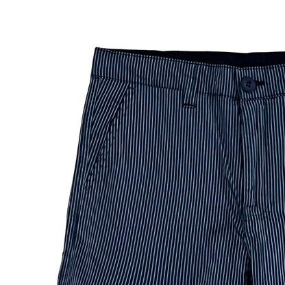 Bobson Japanese Men's Basic Non-Denim Reversible Short Mid Waist 172299 (Black Blue)