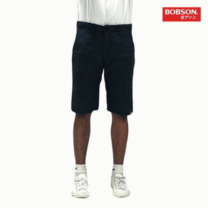 Bobson Japanese Men's Basic Non-Denim Reversible Short Mid Waist 172359 (Navy Light Gray)