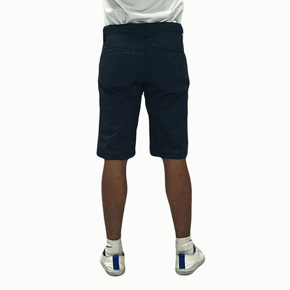 Bobson Japanese Men's Basic Non-Denim Reversible Short Mid Waist 172359 (Navy Light Gray)