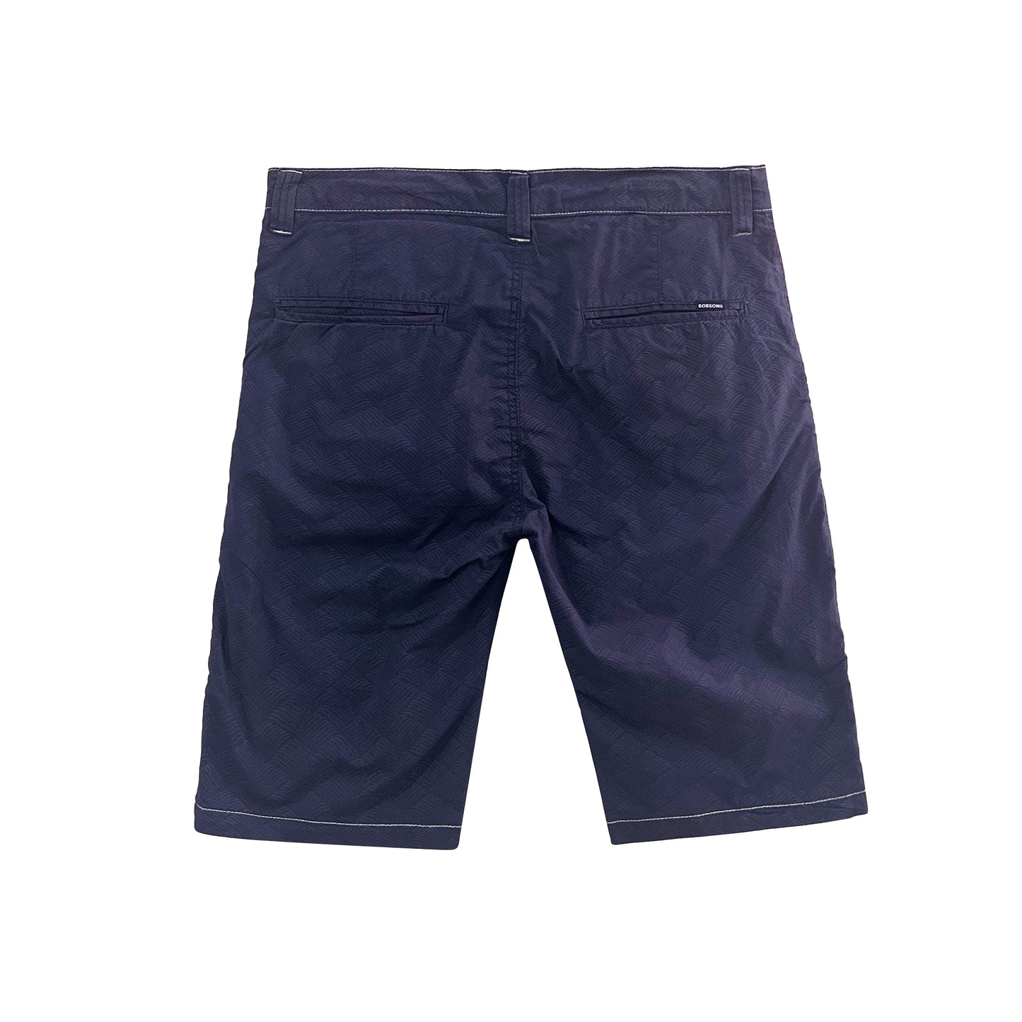 Bobson Japanese Men's Basic Non-Denim Reversible Short Mid Waist 172359 (Navy Light Gray)