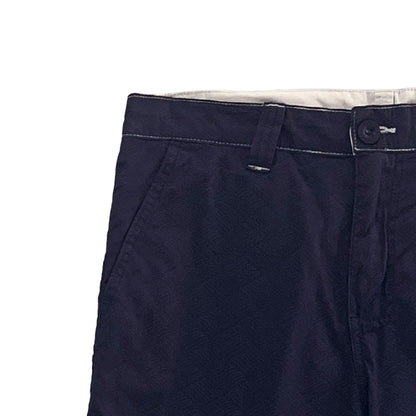 Bobson Japanese Men's Basic Non-Denim Reversible Short Mid Waist 172359 (Navy Light Gray)