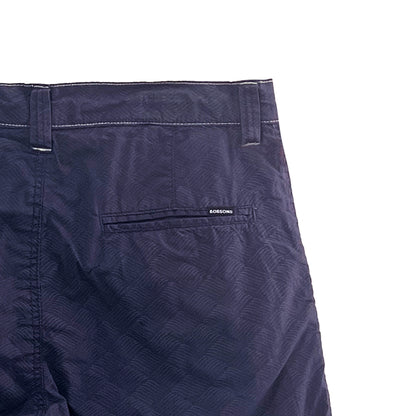 Bobson Japanese Men's Basic Non-Denim Reversible Short Mid Waist 172359 (Navy Light Gray)