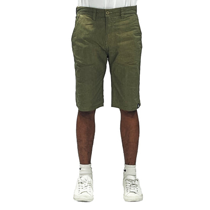 Bobson Japanese Men's Basic Non-Denim Reversible Short Mid Waist 172311 (Black Khaki)