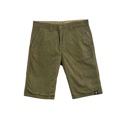 Bobson Japanese Men's Basic Non-Denim Reversible Short Mid Waist 172311 (Black Khaki)