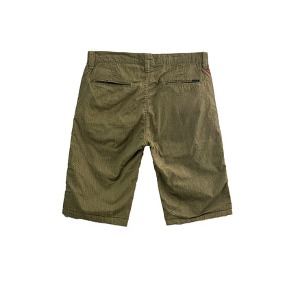 Bobson Japanese Men's Basic Non-Denim Reversible Short Mid Waist 172311 (Black Khaki)