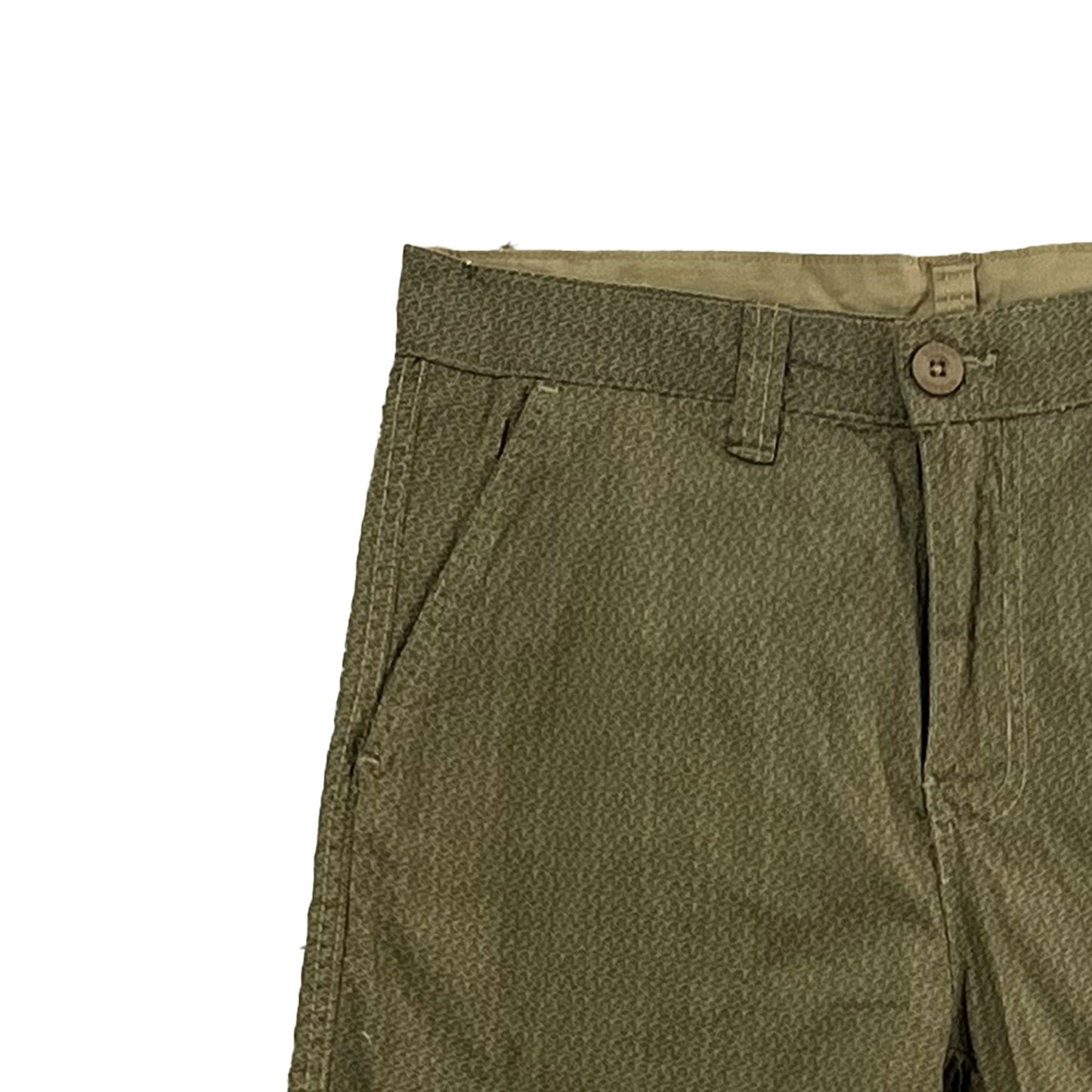 Bobson Japanese Men's Basic Non-Denim Reversible Short Mid Waist 172311 (Black Khaki)