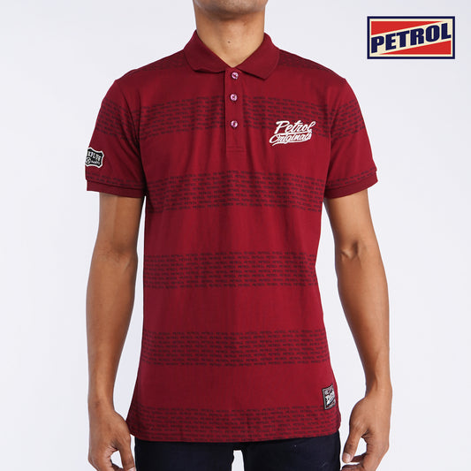 Petrol Basic Collared for Men Slim Fit Trendy fashion Casual Top Crimson Polo shirt for Men 103173 (Crimson)