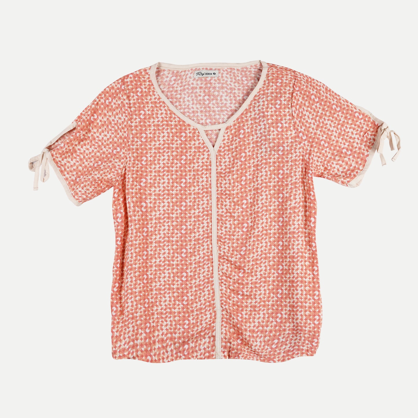 RRJ Ladies' Modified Woven Regular Fitting Blouse Rayon Fabric Trendy fashion Casual Top Peach Woven Blouse for Ladies 140927-U (Peach)