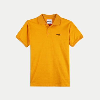 Bobson Japanese Men's Basic Polo shirt for Men Missed Lycra Fabric Trendy Fashion High Quality Apparel Comfortable Casual Collared shirt for Men Slim Fit 128807 (Yellow Gold)