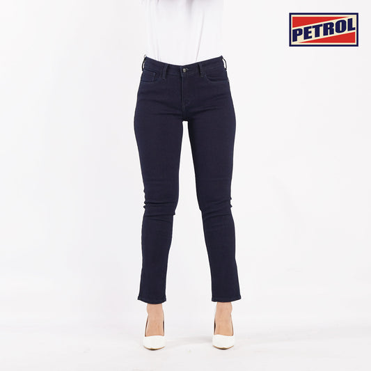 Petrol Ladies Basic Denim Fashionable Casual Apparel Stretchable Maong Pants For Women Slim Fitting Trendy Fashion High Quality Stretchable Jeans For Women 138116-U (Dark Shade)