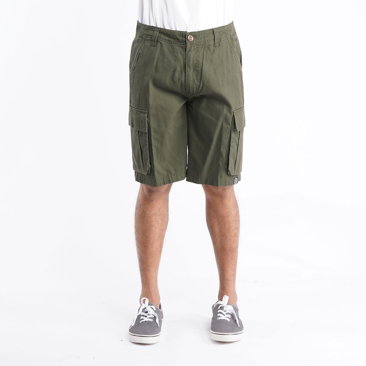 Petrol Basic Non-Denim Cargo Short for Men Regular Fitting Garment Wash Fabric Casual Short Cargo Short for Men 126785 (Fatigue)