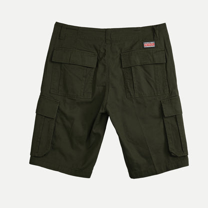 Petrol Basic Non-Denim Cargo Short for Men Regular Fitting Garment Wash Fabric Casual Short Cargo Short for Men 126785 (Fatigue)