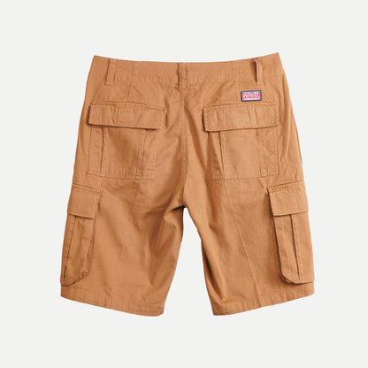 Petrol Basic Non-Denim Cargo Short for Men Regular Fitting With Pocket Garment Wash Fabric Casual Short Khaki Cargo Short for Men 126807 (Khaki )