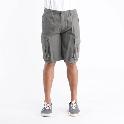 Petrol Basic Non-Denim Cargo Short for Men Regular Fitting Garment Wash Fabric Casual Short Cargo Short for Men 126796 (Gray)