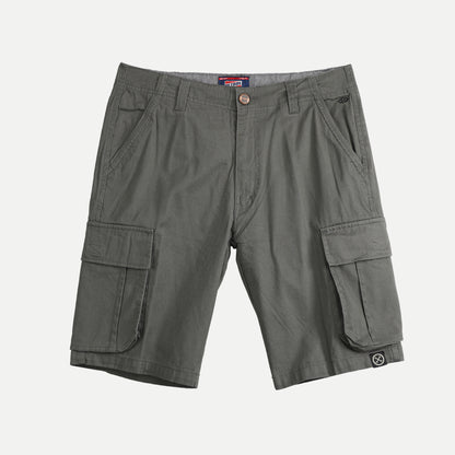 Petrol Basic Non-Denim Cargo Short for Men Regular Fitting Garment Wash Fabric Casual Short Cargo Short for Men 126796 (Gray)