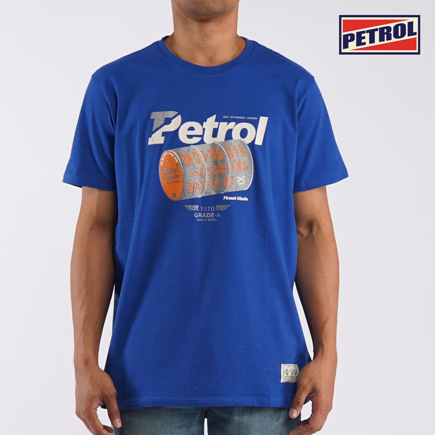 Petrol Basic Tees for Men Slim Fitting Trendy fashion Casual Top True Blue T-shirt for Men 113612 (True Blue)