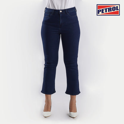 Petrol Ladies Basic Denim Boyfriend Jeans for Women Trendy Fashion High Quality Apparel Comfortable Casual Pants for Women Mid waist 150139 (Dark Shade)