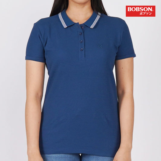 Bobson Japanese Ladies Basic Collared Shirt for Women Trendy Fashion High Quality Apparel Comfortable Casual Polo shirt for Women Regular Fit 137454-U (Poseidon)