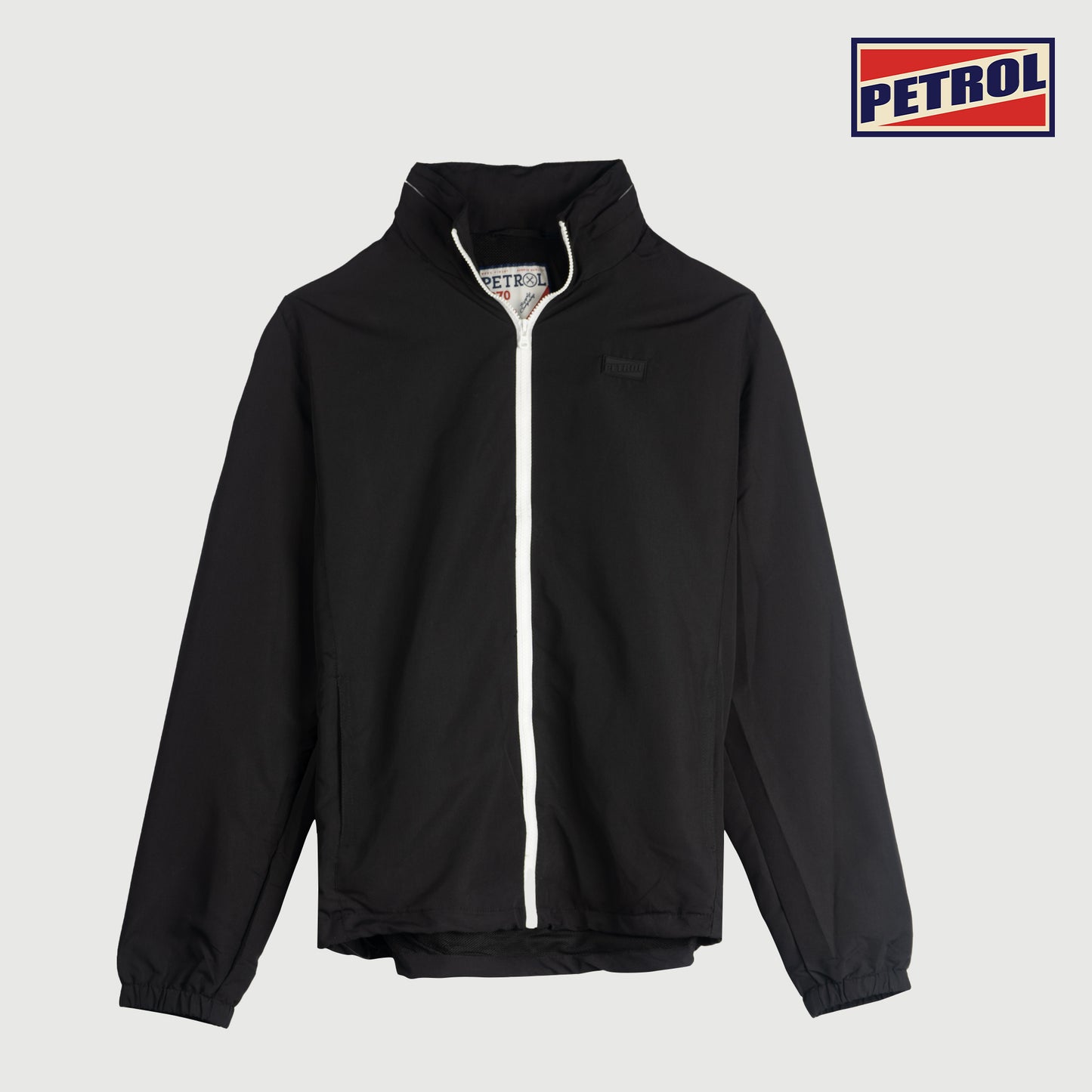 Petrol Basic Jacket for Men Regular Fitting Nylon Fabric Trendy fashion Casual Top Black Jacket for Men 130689 (Black)